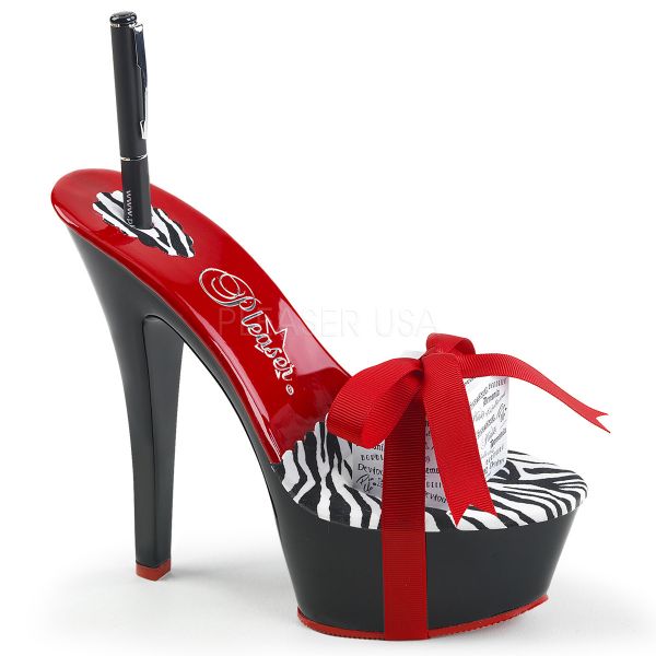 Original Plateau mit 15 cm Absatz als Schreibset mit Notizblock und Stift im Zebra-Design