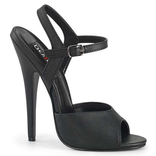 High-Heel Sandalette schwarz Lederimitat DOMINA-108
