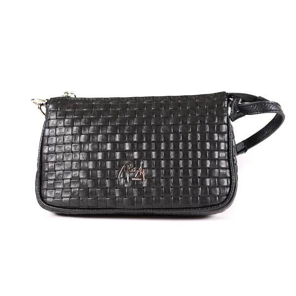 Kleine Umhängetasche schwarz Leder