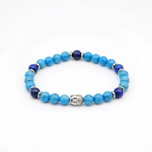 Herren Armband mit Jade Perlen blau und lapis lazuli