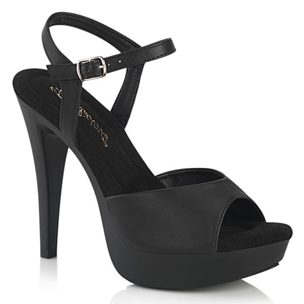 Mini Plateau Riemchen Sandalette schwarz PU Kunstleder COCKTAIL-509
