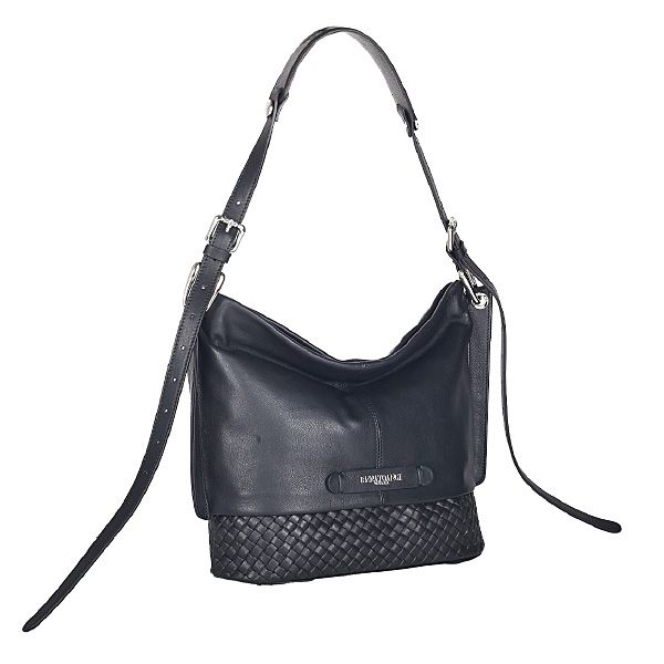 Umhängetasche schwarz Leder