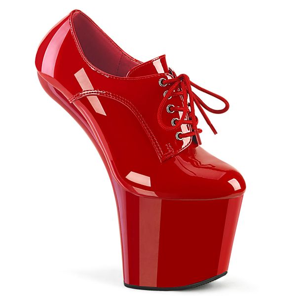 Heelless Plateau Schnürpumps in rot Lack CRAZE-860 