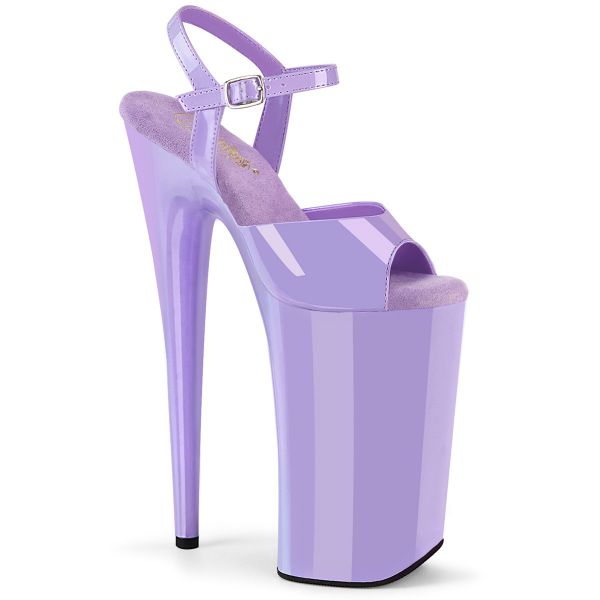 Extrem High Heels Sandalette mit Plateau lavendel Lack BEYOND-009 