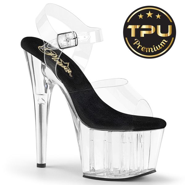 ADORE-708PREM High Heels Plateau Sandalette TPU durchsichtig