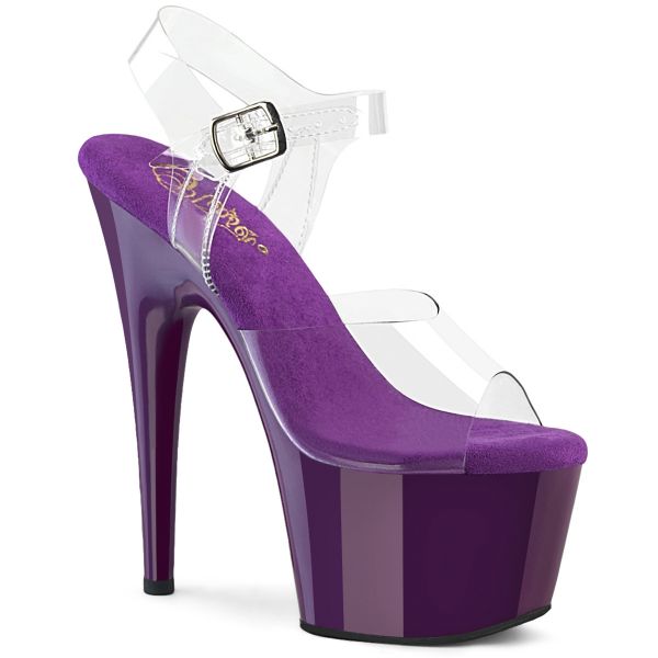 Durchsichtige Plateau Sandalette ADORE-708 mit lilafarbenem Plateau