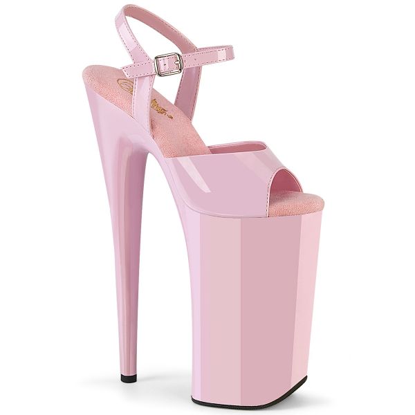 Extrem High Heels Sandalette mit Plateau baby pink Lack BEYOND-009 