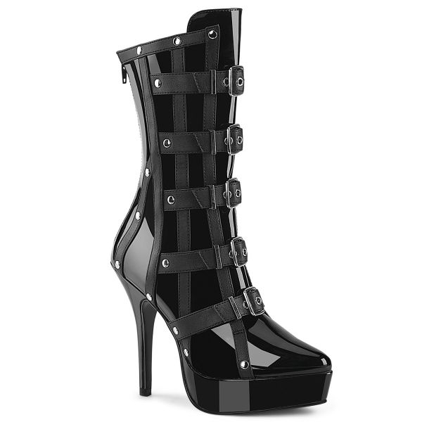 Plateau Stiefelette mit korsettähnlichen Schnallen und flachen Metallnieten INDULGE-1038