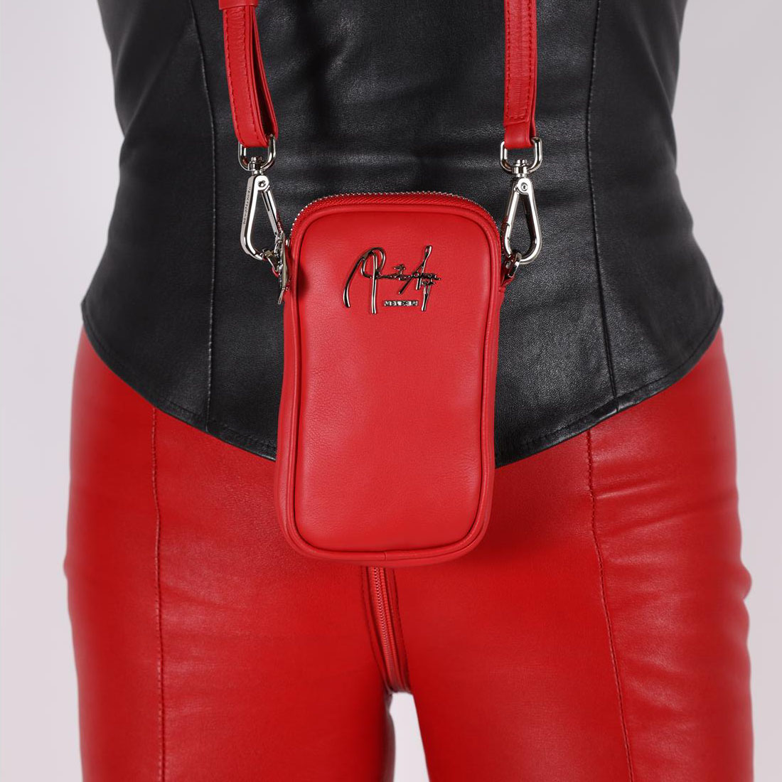 Leder Mini-Tasche aus Kalbsleder von Renato Angi Made in Italy