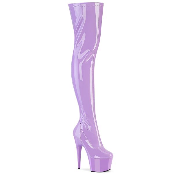 Overknee Plateau Stiefel ADORE-3000 Stretchlack lavendel