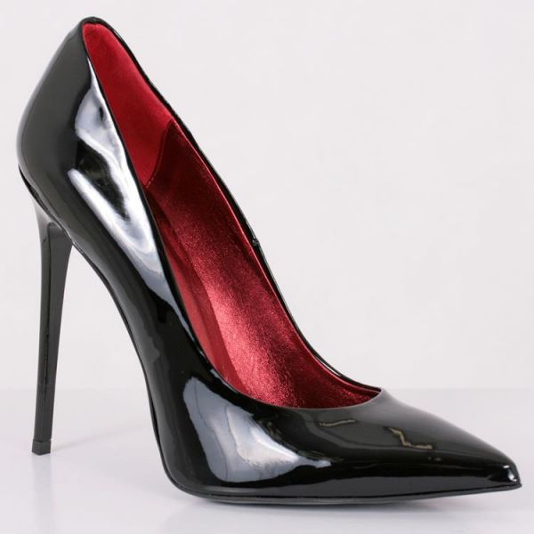 Exklusive schwarze Lackleder Pumps mit High Heel Stiletto Absatz