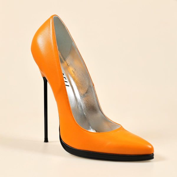 Zweifarbige Leder High Heels mit Stiletto Absatz und Mini-Plateau