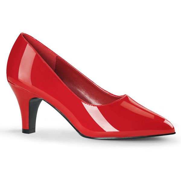 Klassische Pumps mit Blockabsatz rot Lack DIVINE-420